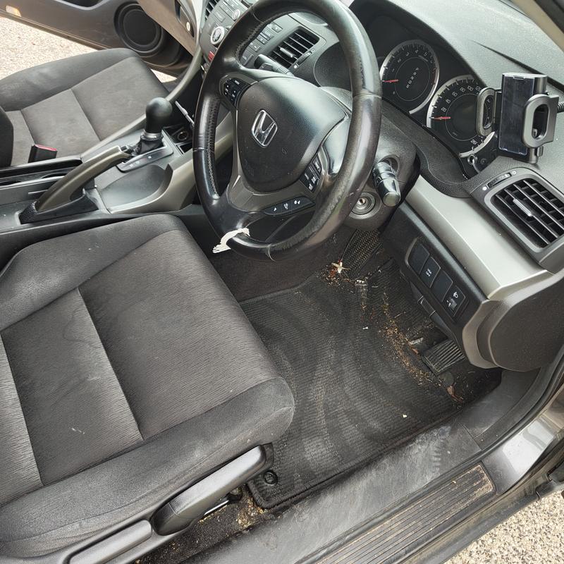 Honda Accord Euro before cleaning: interior steam clean