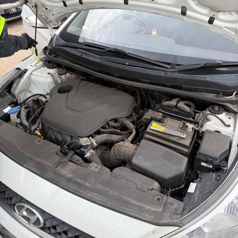 Hyundai before cleaning: engine bay
