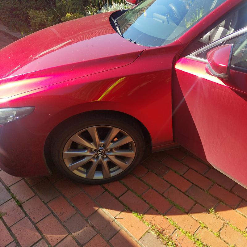 Mazda3 before cleaning: exterior detail